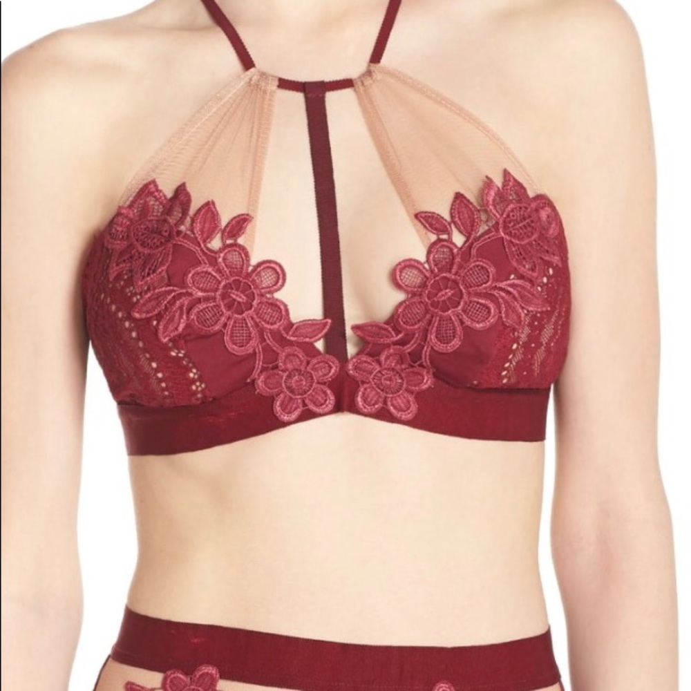 For Love And Lemons Lucia Red Halter Top B…